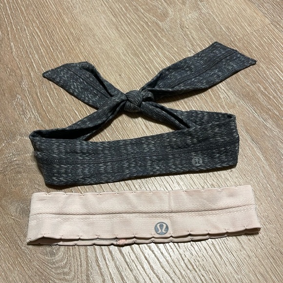 lululemon athletica Accessories - Lululemon Get Sweaty Tie Back Headband two lot B9‎